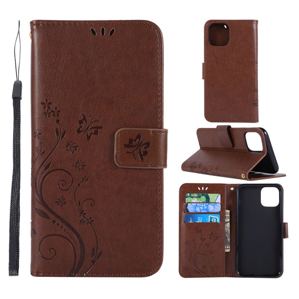iPhone 11 cover with a butterfly print - Brown