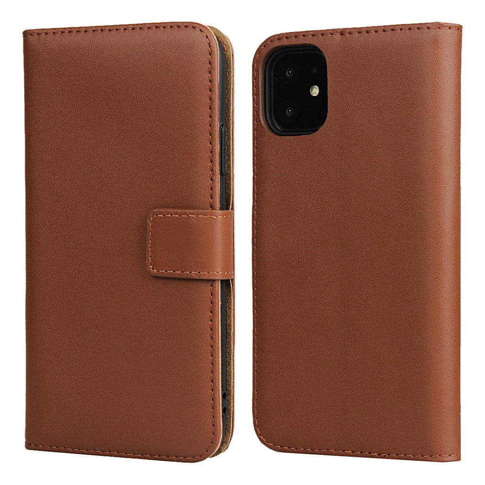 Wallet Cover Genuine Leather for iPhone 11 & XR - Brown — Wallet