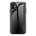 iPhone 12/12 Pro Carbon Fibre Texture Glass Back Case - Black