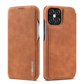 LC.IMEEKE Retro Cover for iPhone 12 & 12 Pro - Brown