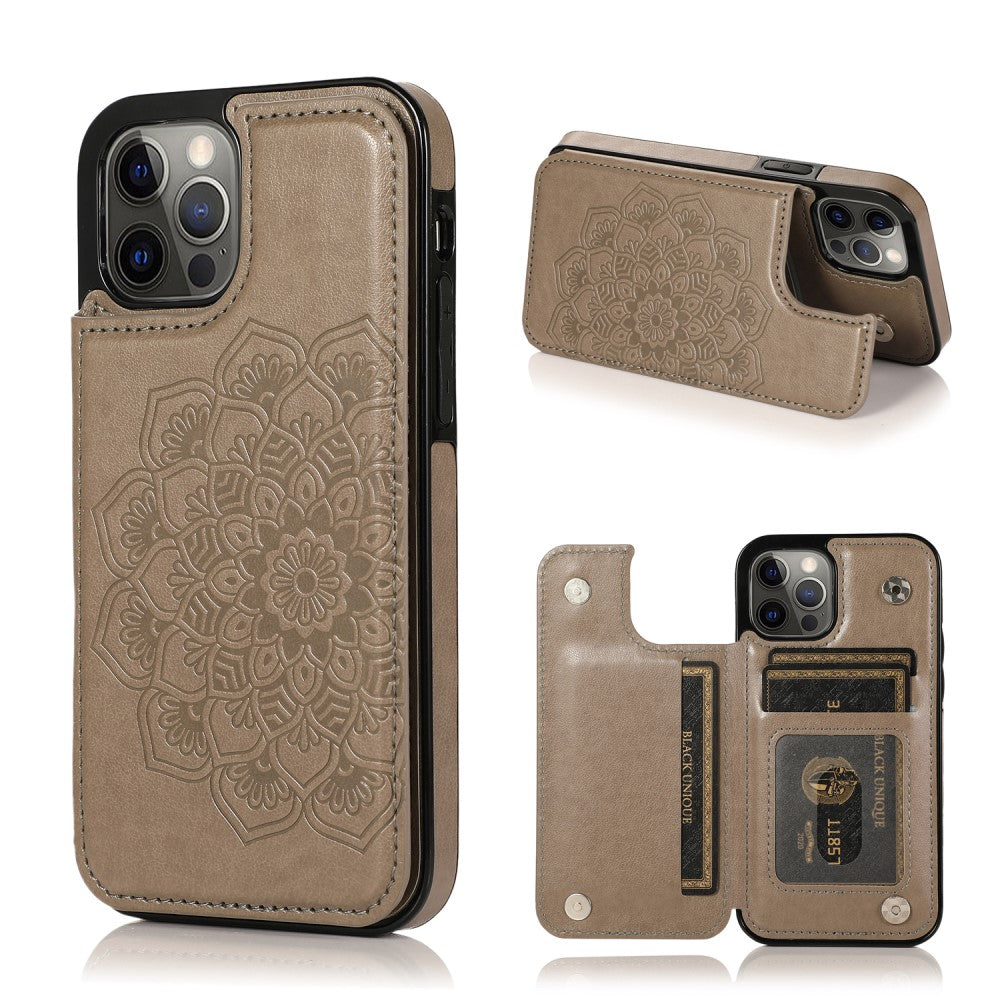 IPhone 12- 12 Pro wallet case - Gray