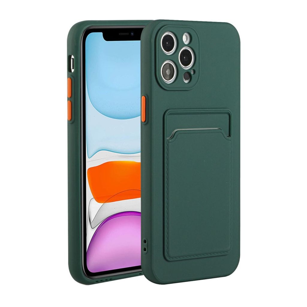 IPhone 12 Pro Max case with a card holder - Green
