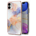 IPhone 11 case in marble - Blue, Orange