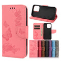 Butterfly Flower Wallet Case for iPhone 13 - Pink — Butterfly