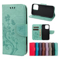 Butterfly Flower Wallet Case for iPhone 13 - Green — Butterfly