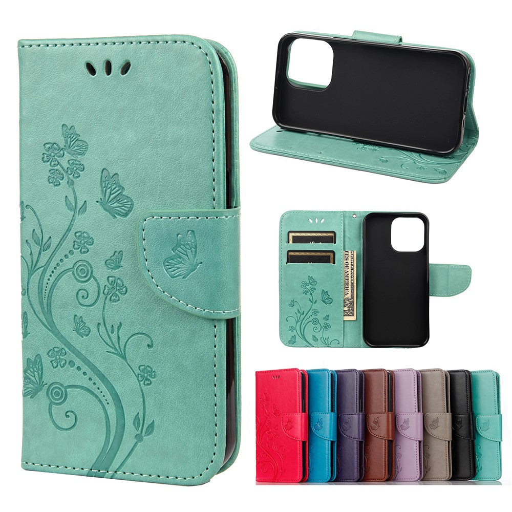Butterfly Flower Wallet Case for iPhone 13 - Green — Butterfly