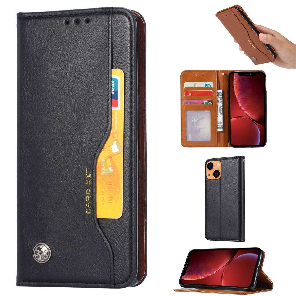 Magnetic Wallet Case for iPhone 13 - Black — Magnetic