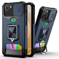 IPhone 12- 12 Pro case with card holder - Navy blue — Övrigt