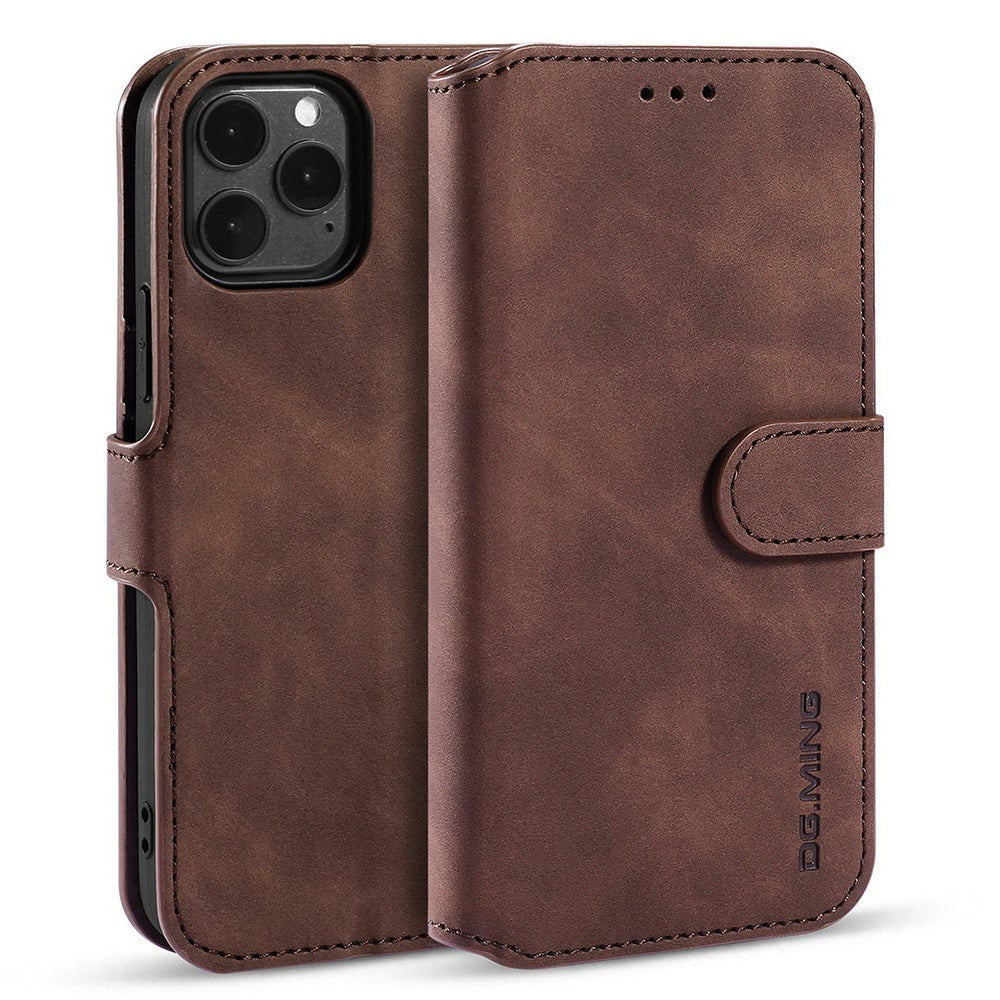 DG.MING Retro Wallet Case for iPhone 13 - Coffee — DG.MING