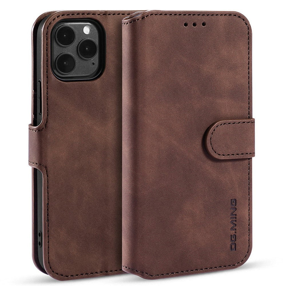 DG.MING Retro Wallet Case for iPhone 13 Pro - Coffee — DG.MING