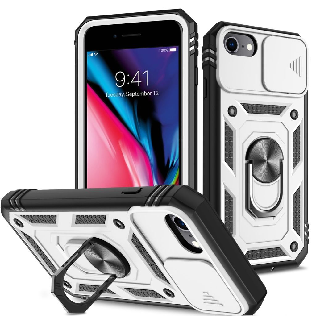 Shockproof iPhone SE etc. case - Black- White