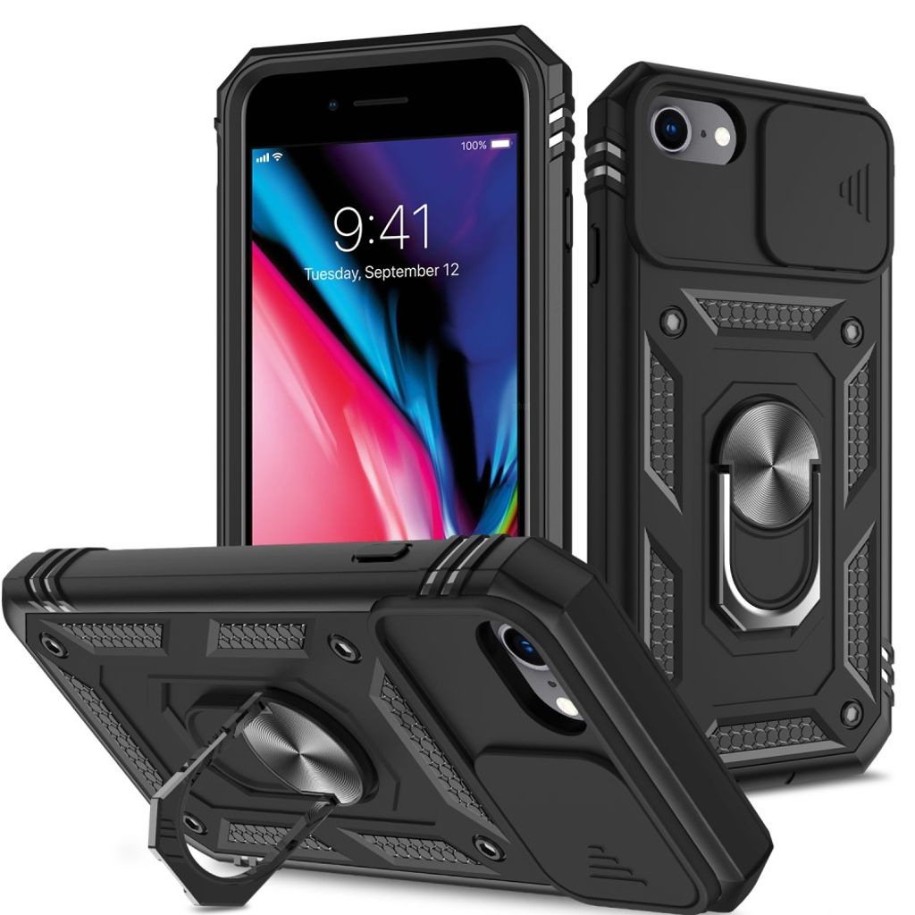 Shockproof iPhone SE etc. case - Black — Shockproof