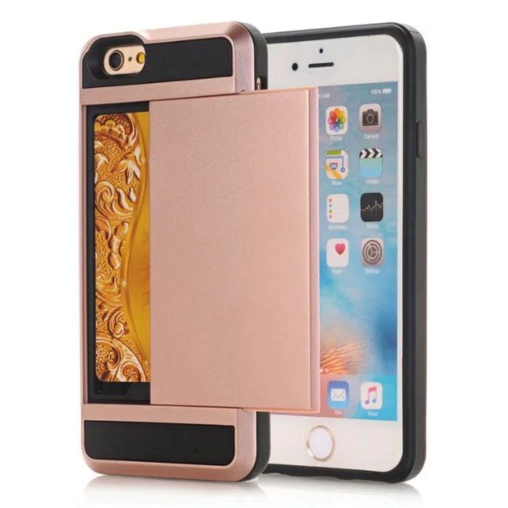 IPhone SE etc. case with a card holder - Rose gold-colored — Övrigt