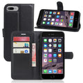 Litchi Lether cover for iPhone 7 Plus-8 Plus - Black — Litchi