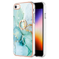 YB IMD iPhone SE etc. case in marble with a ring - Green