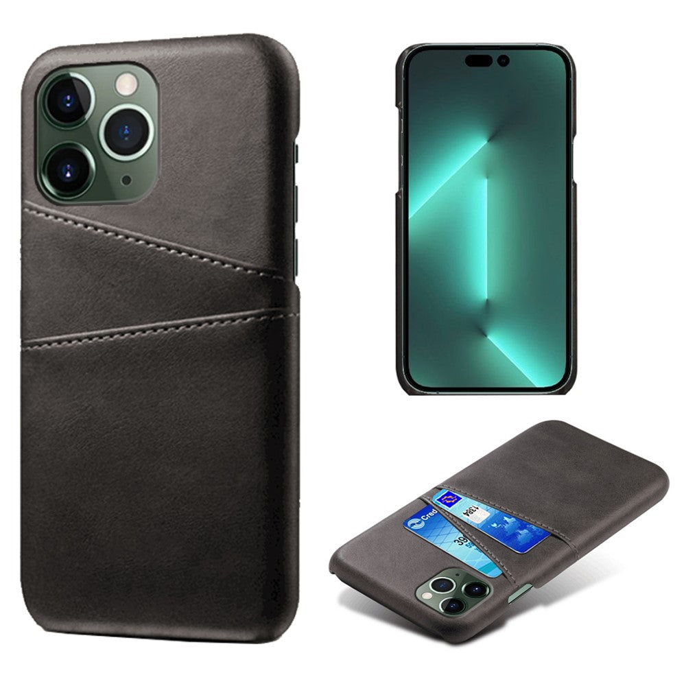 IPhone 14 Pro Max Shockproof PU Leather+Hard PC Case - Black — Övrigt