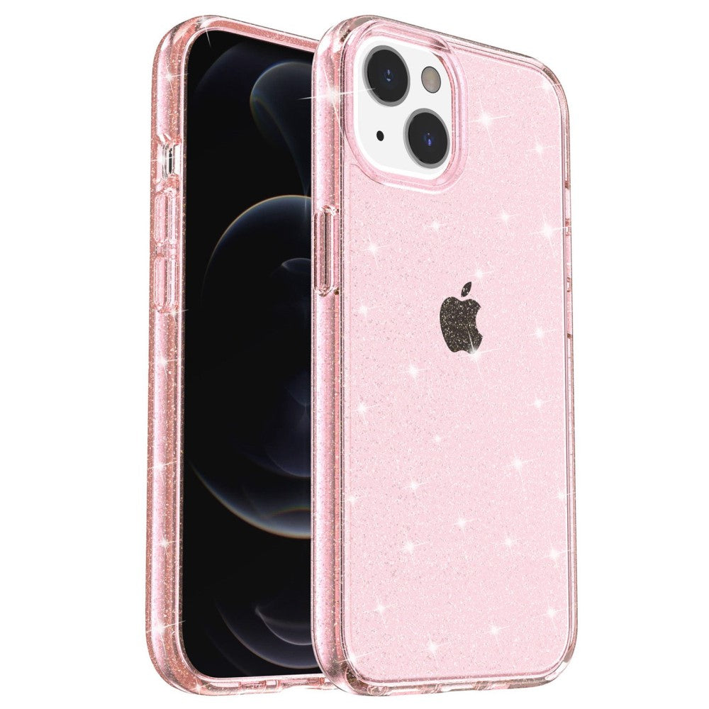 Anti-scratch iPhone 14 Plus Glittery Powder Case - Pink
