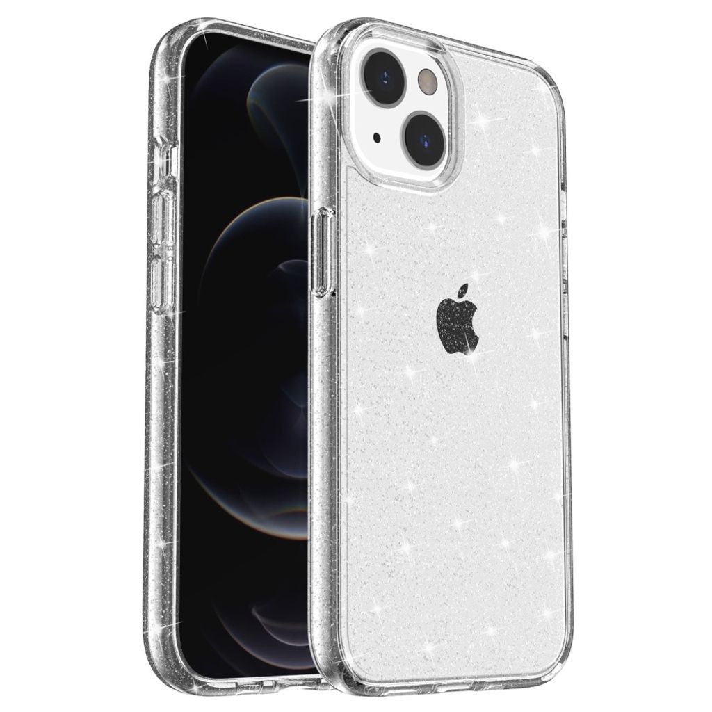 Sparkly iPhone 15 Plus case - White