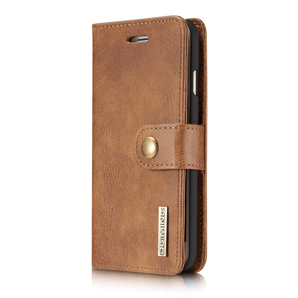 DG.MING iPhone 7/8/SE 2020/SE 2022 Faux Leather Wallet Case - Brown
