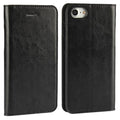 Crazy Horse iPhone SE 2020, SE 2022, 7, 8 wallet cover - Black — Crazy