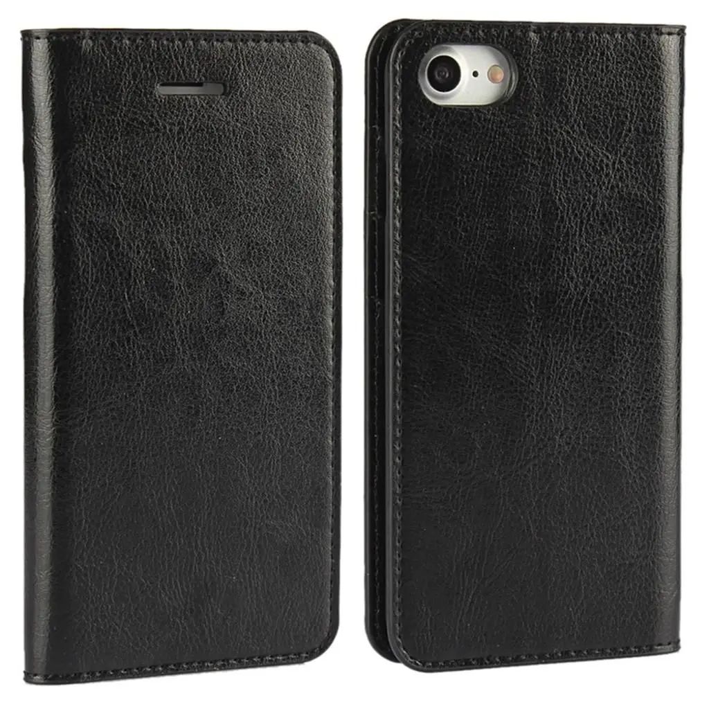 Crazy Horse iPhone SE 2020, SE 2022, 7, 8 wallet cover - Black — Crazy