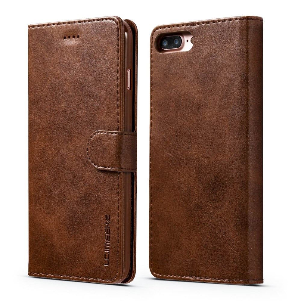 LC.IMEEKE PU-Leather Wallet Cover for iPhone 7/8 Plus - Dark Brown — LC.IMEEKE