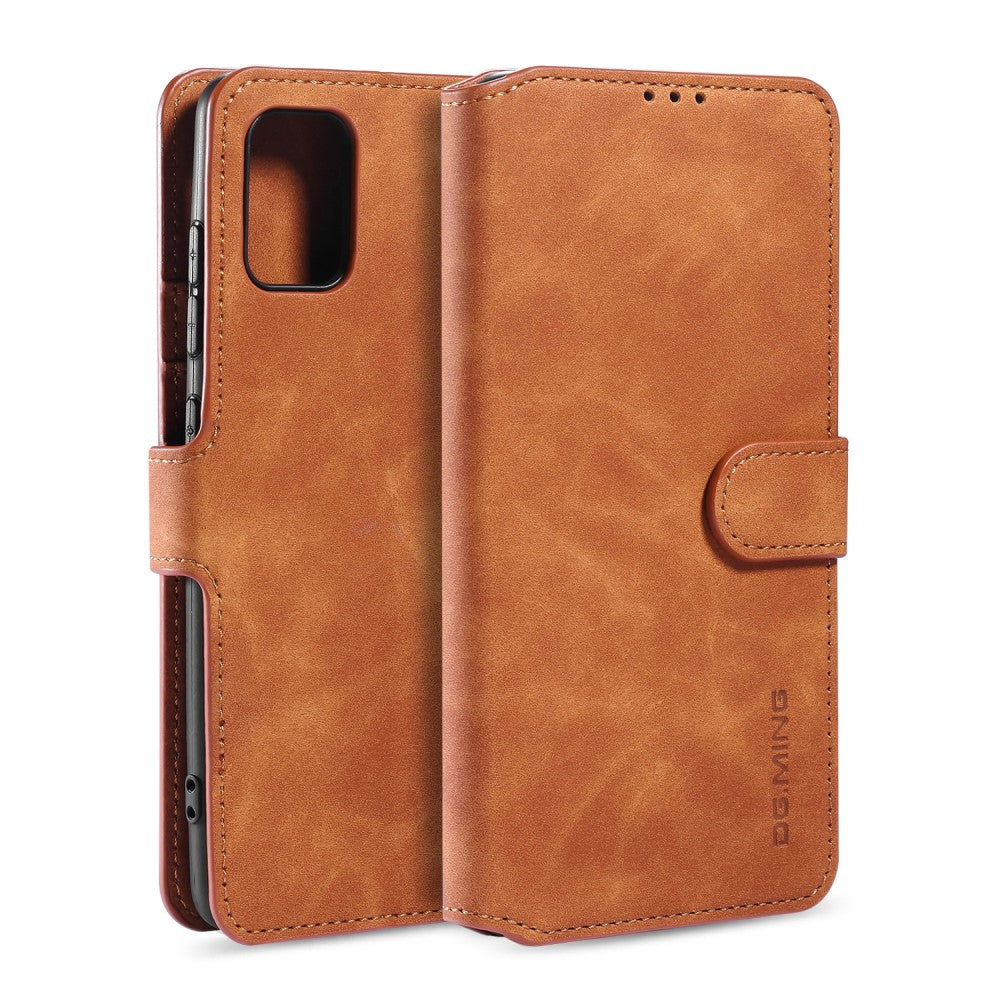 DG.MING Retro Wallet Cover for Samsung Galaxy A71 - Brown — DG.MING