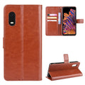 Crazy Horse Wallet Cover for Galaxy Xcover Pro - Brown — Crazy
