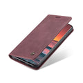 CASEME 013 Wallet Cover for Samsung Galaxy A21s - Wine Red