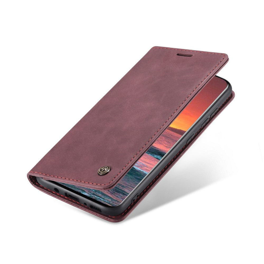 CASEME 013 Wallet Cover for Samsung Galaxy A21s - Wine Red