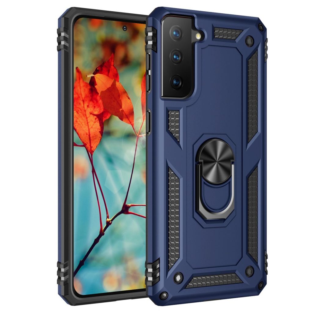 Samsung Galaxy S21 4G, 5G case with a ring holder - Blue — Samsung