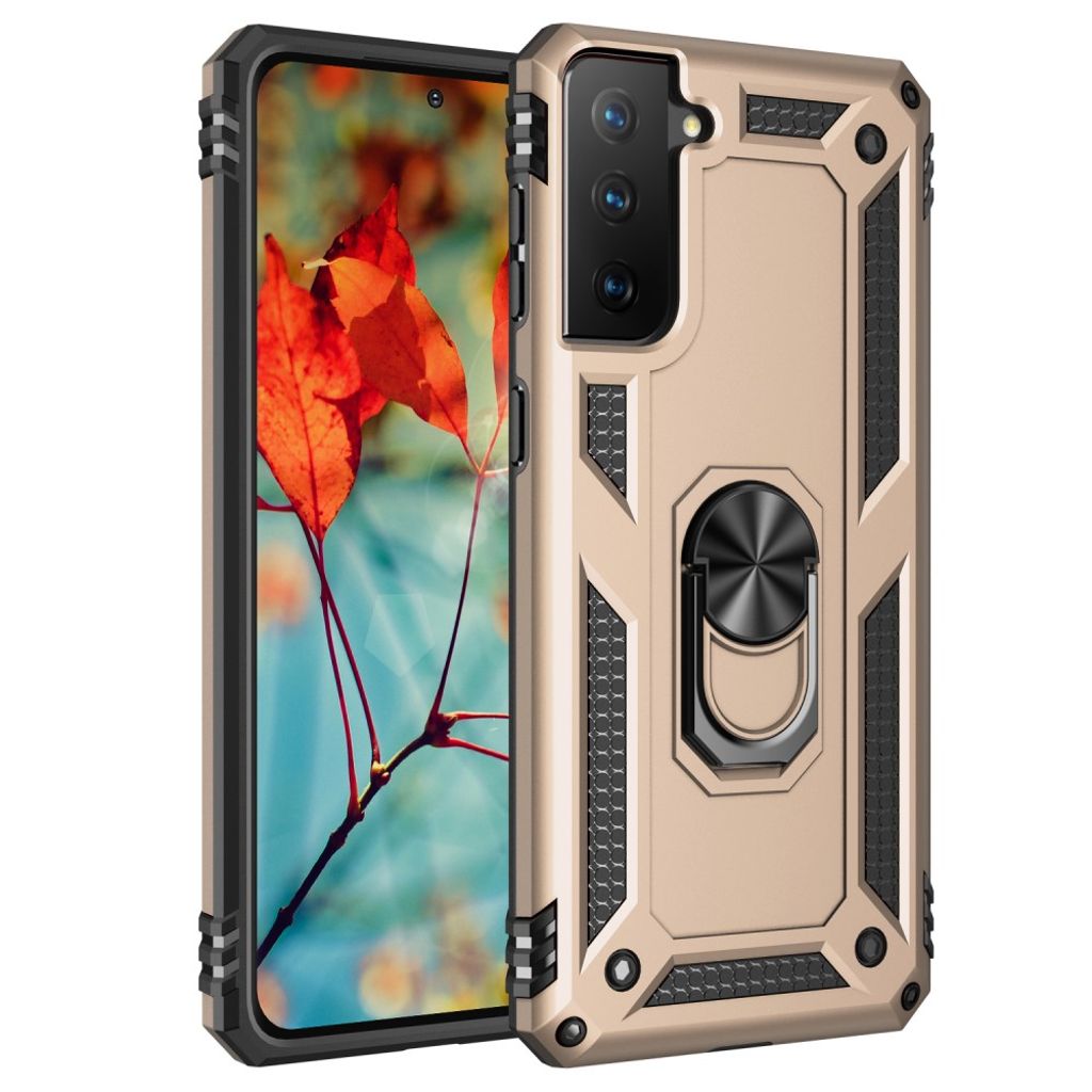 Samsung Galaxy S21 4G, 5G case with a ring holder - Gold
