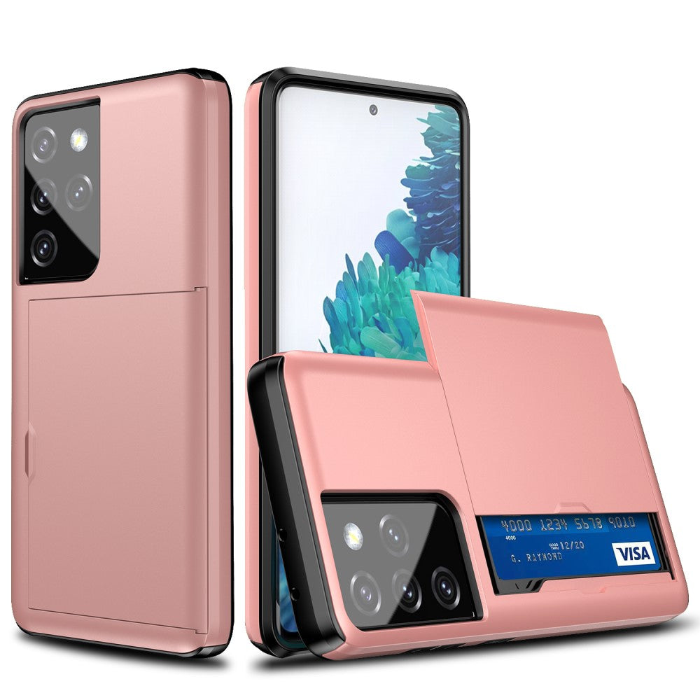 Samsung Galaxy S21 Ultra Case with Card holder - Rosegold