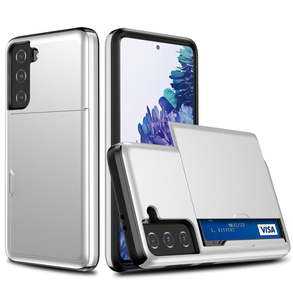 Samsung Galaxy S21 Case with Card holder - Silver — Samsung