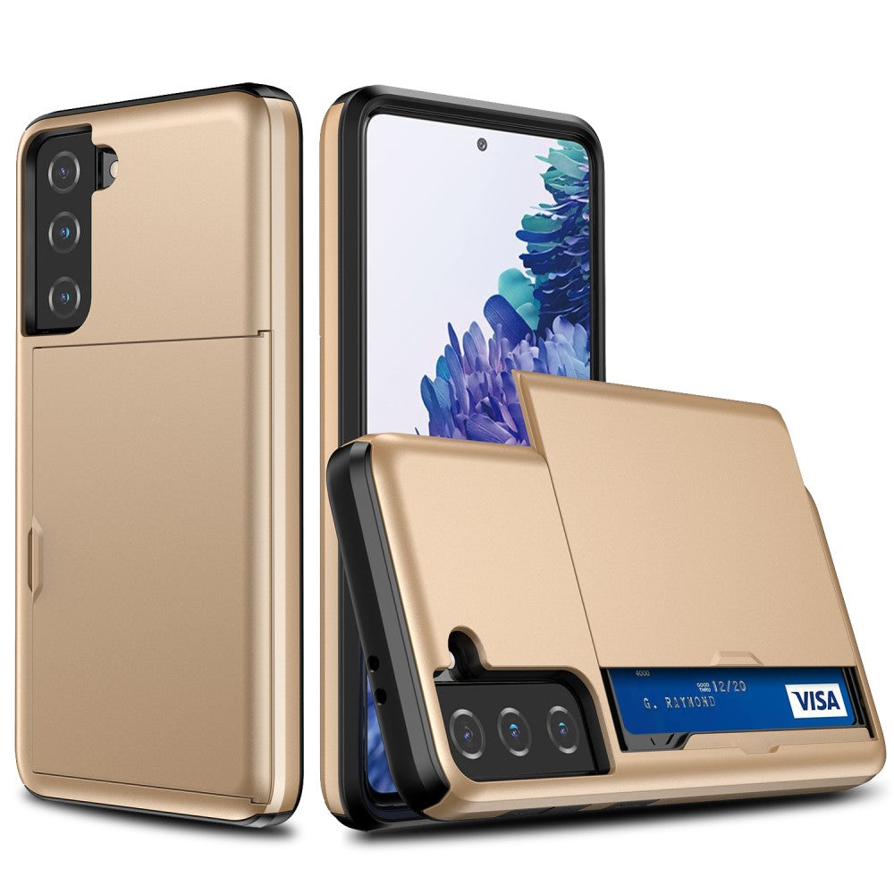 Samsung Galaxy S21 Case with Card holder - Gold