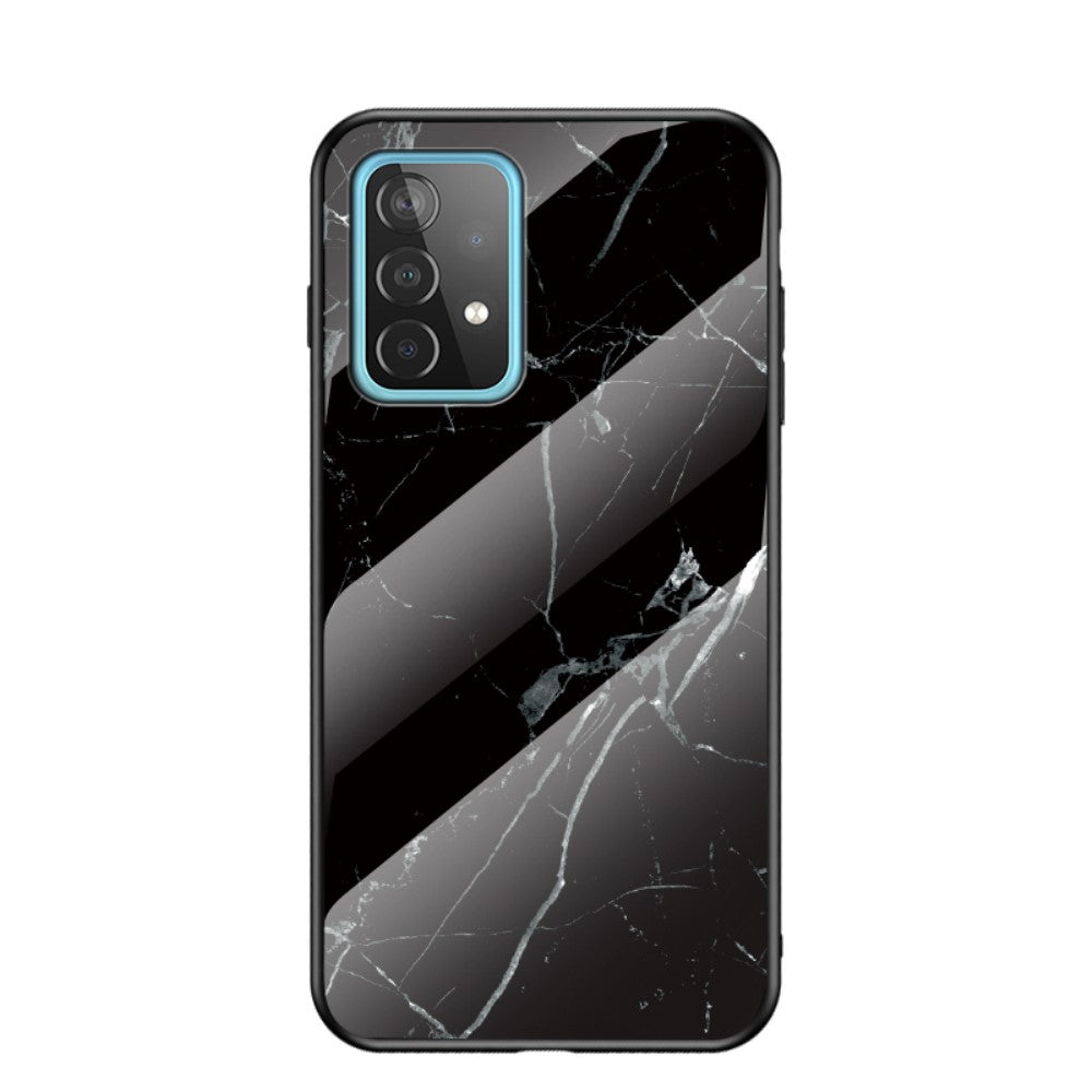 Tempered Glass Case for Samsung Galaxy A52 4G/5G & A52s 5G - Black Marble
