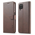LC.IMEEKE Wallet Cover for Samsung Galaxy A12 5G - Coffee