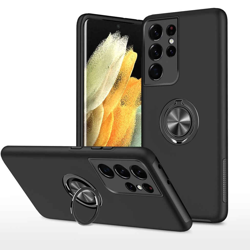 Samsung Galaxy S21 Ultra 5G hybrid case with a stand - Black