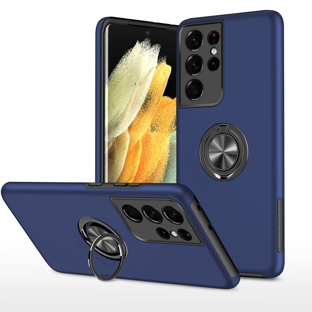 Samsung Galaxy S21 Ultra 5G hybrid case with a stand - Blue