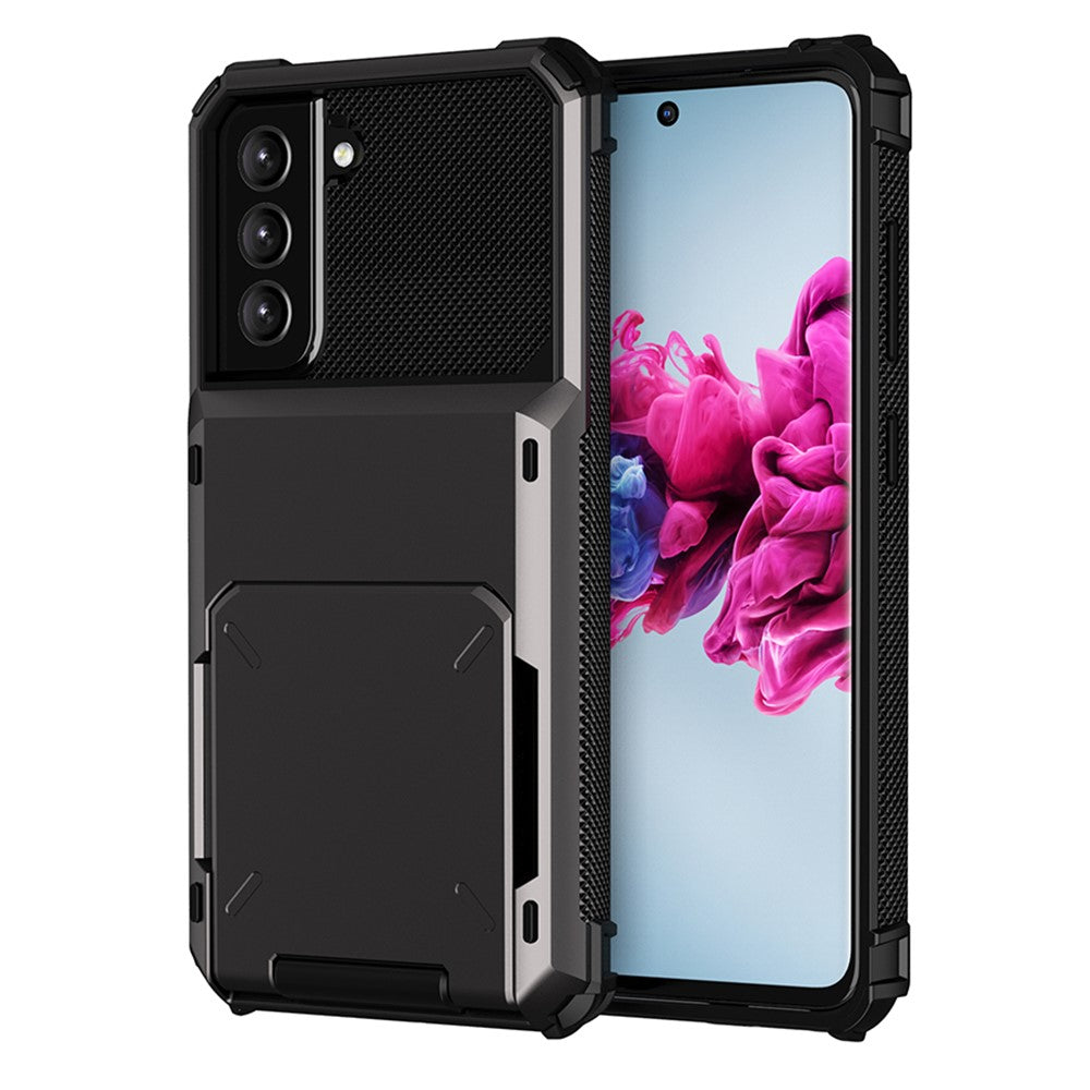 Samsung Galaxy S21 FE case with a card holder - Black