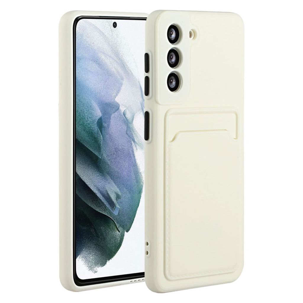 Samsung Galaxy S21 FE TPU case with a card holder - White — Samsung