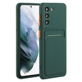 Samsung Galaxy S21 FE TPU case with a card holder - Dark green — Samsung