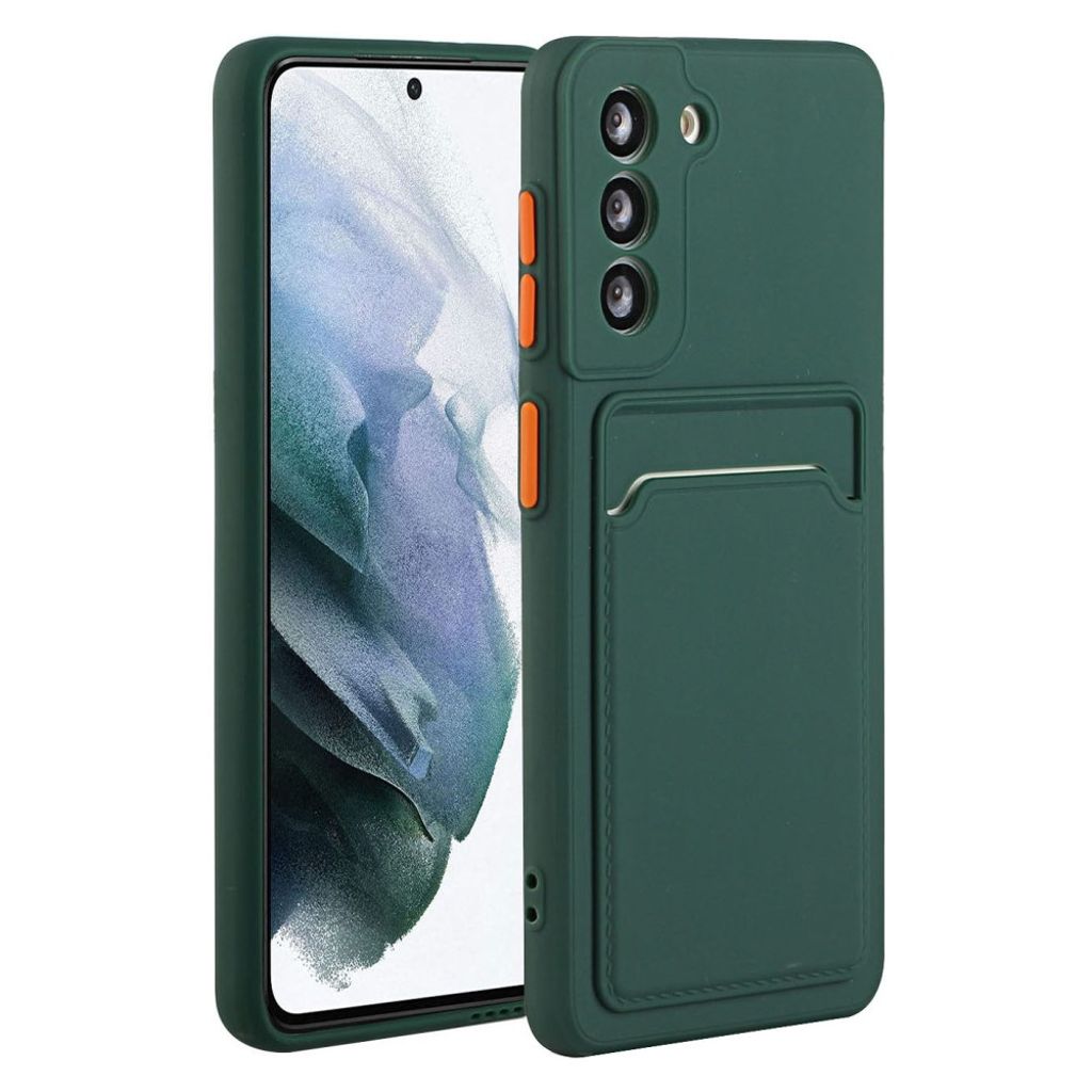 Samsung Galaxy S21 FE TPU case with a card holder - Dark green — Samsung