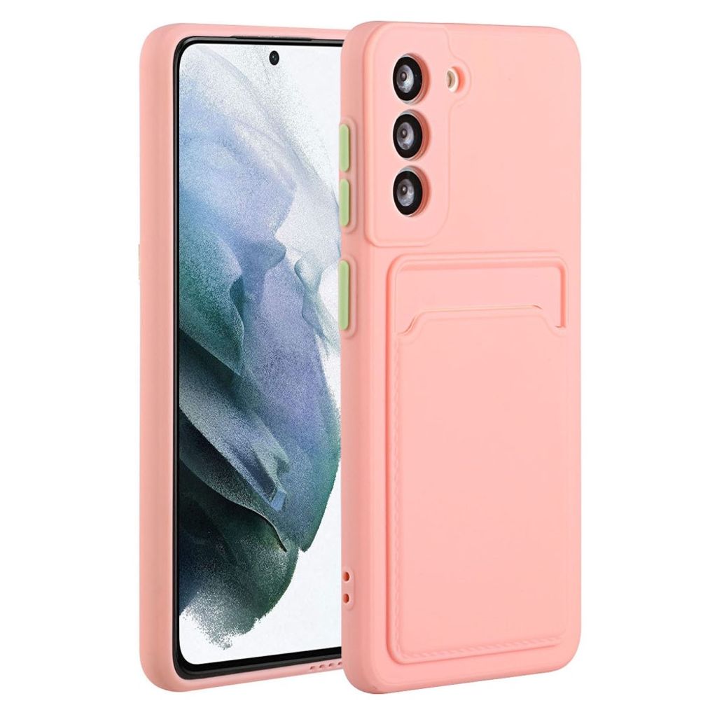 Samsung Galaxy S21 FE TPU case with a card holder - Pink