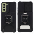 Samsung Galaxy S21 FE 5G case with a card holder and a stand - Black