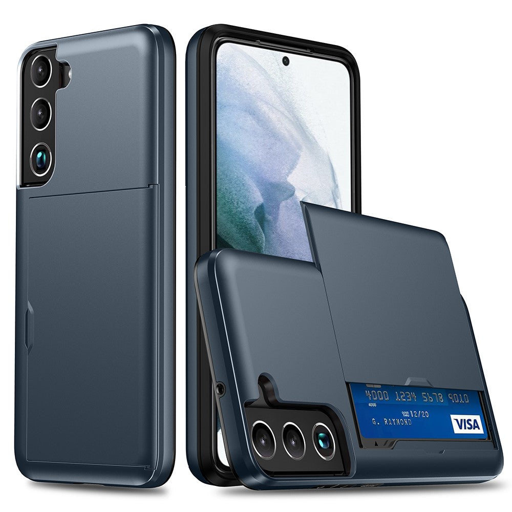 Samsung Galaxy S22 plus 5G case with a card holder - Dark blue