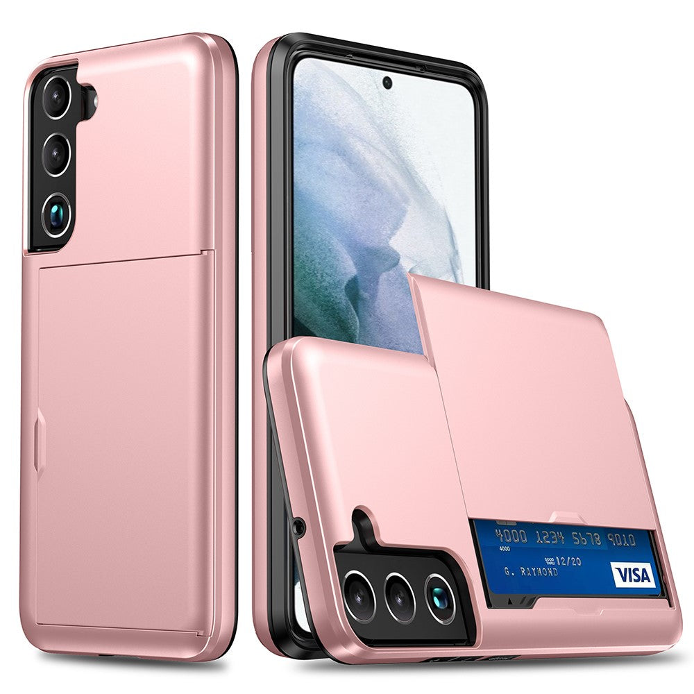 Samsung Galaxy S22 5G case with a card holder - Rosé