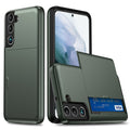Samsung Galaxy S22 5G case with a card holder - Blackish Green