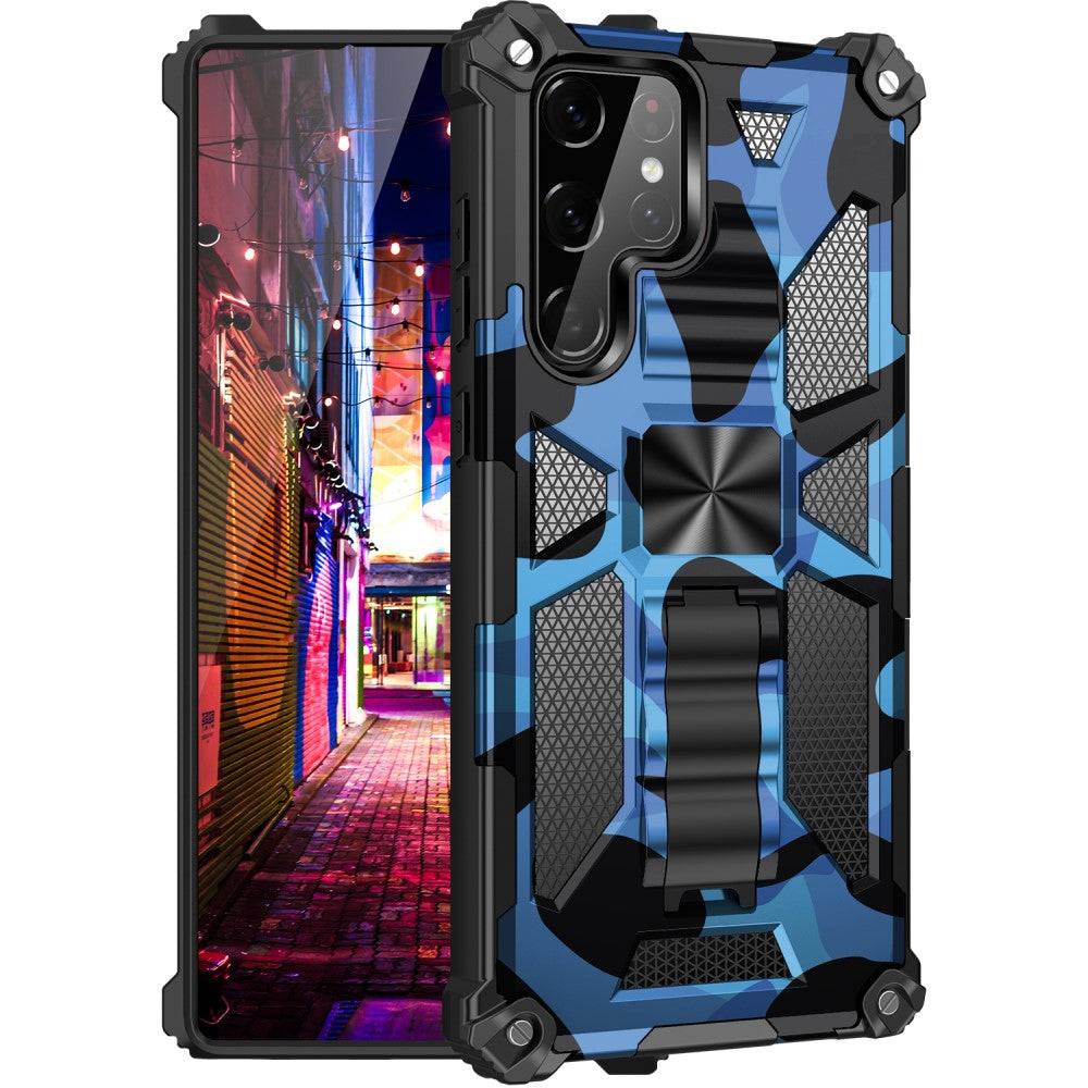 Samsung Galaxy S22 Ultra 5G case with a stand - Dark blue