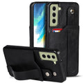 Samsung Galaxy S21 FE 5G case with a card holder and a stand - Black